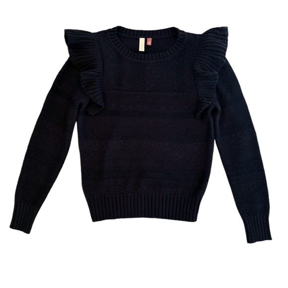 Pilcro Anthropologie Ruffled Sweater XS DarkAcademia Whimsigoth - Picture 16 of 16